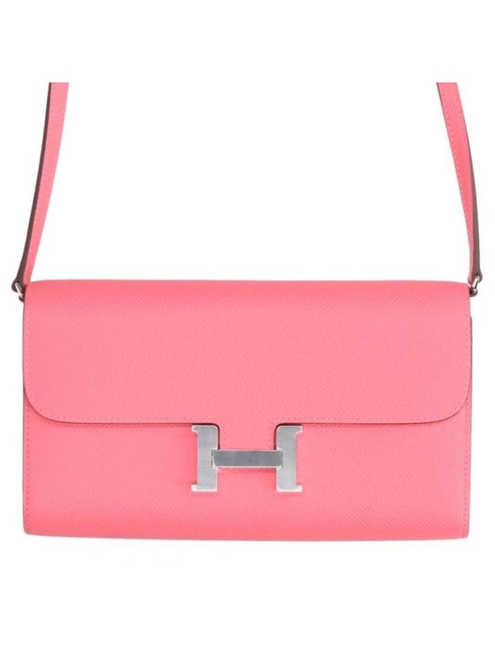 Hermes Constance Long To Go Veau Epsom Rose Azalea Shoulder Bag